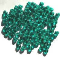 100 6mm Transparent Emerald Heart Beads